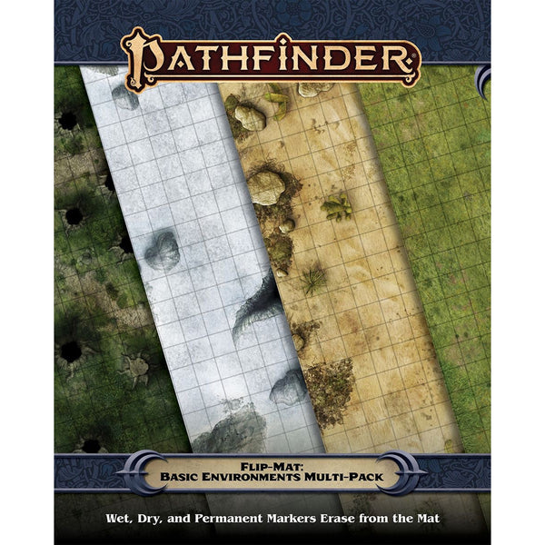 Tapis De Jeu Flip-Mat Pathfinder – Double Face Avec Grille 1 Pouce, Effaçable Sec/Humide, Pour JDR Et Jeux De Rôle