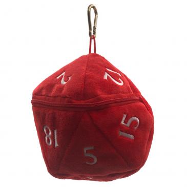 Red d20 Plush Dice Bag