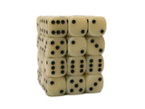Opaque Ivory/Black 12mm D6 Set