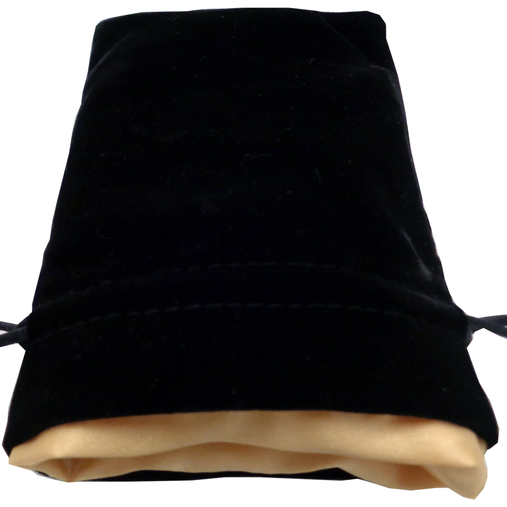 Black/Gold Velvet Dice Bag