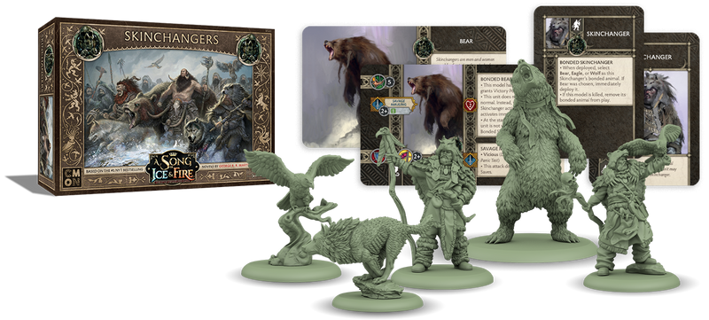 Box art and items from ASOIF: Free Folk Skinchangers