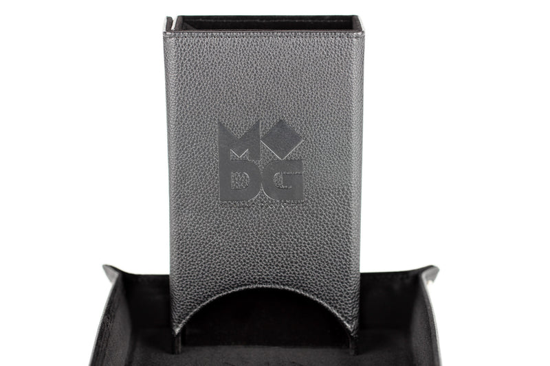 Black Leather Folding Dice Tower