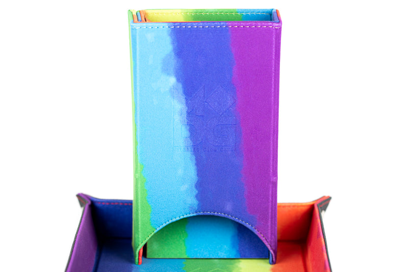 Rainbow Velvet Folding Dice Tower