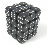 Opaque Black/White 12mm D6 Set