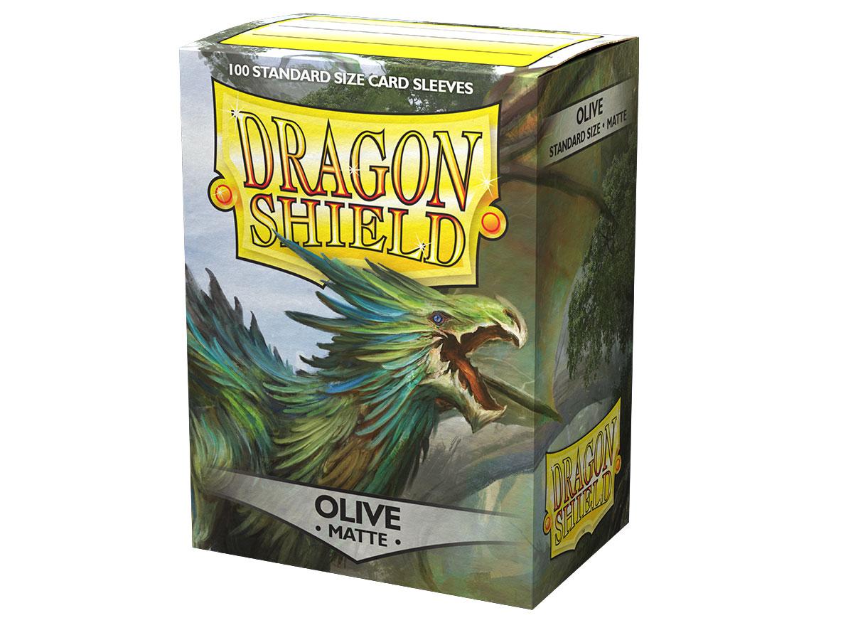Box art of Matte Olive Dragon Shields (100)