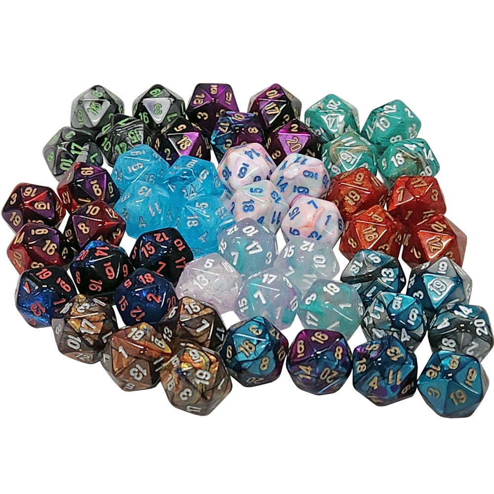 Bag of 50 Mini Assorted D20s