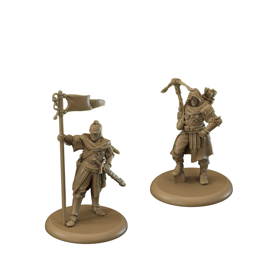 3D renders of ASOIF: Neutral Golden Company Crossbowmen miniatures