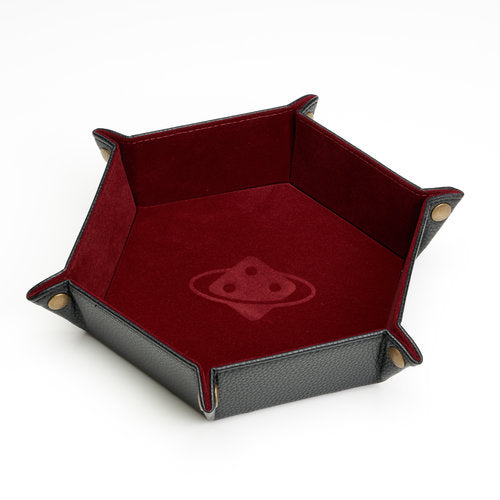 Burgandy Folding Hexagon Dice Tray