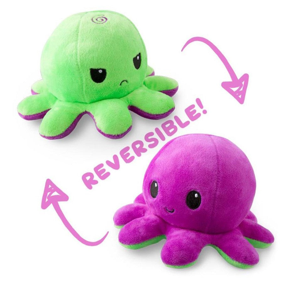 Purple & Green Reversible Plush Octopus