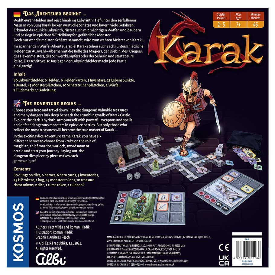 Back of the box of Karak