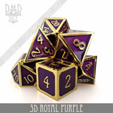 3D Royal Purple Dice Set