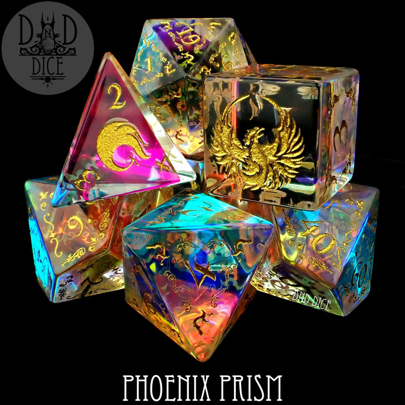 Phoenix Prism Glass Dice Set