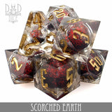 Scorched Earth Handmade Liquid Core Dice Set