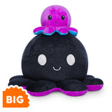 BIG Black/Rainbow Reversible Octopus Plushie