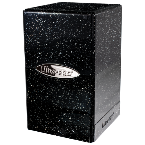 Glitter Black Satin Tower Deck Box