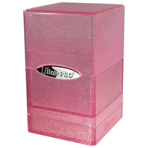 Glitter Pink Satin Cube Deck Box