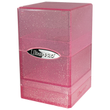 Glitter Pink Satin Cube Deck Box