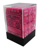 Opaque Pink/White 12mm D6 Set