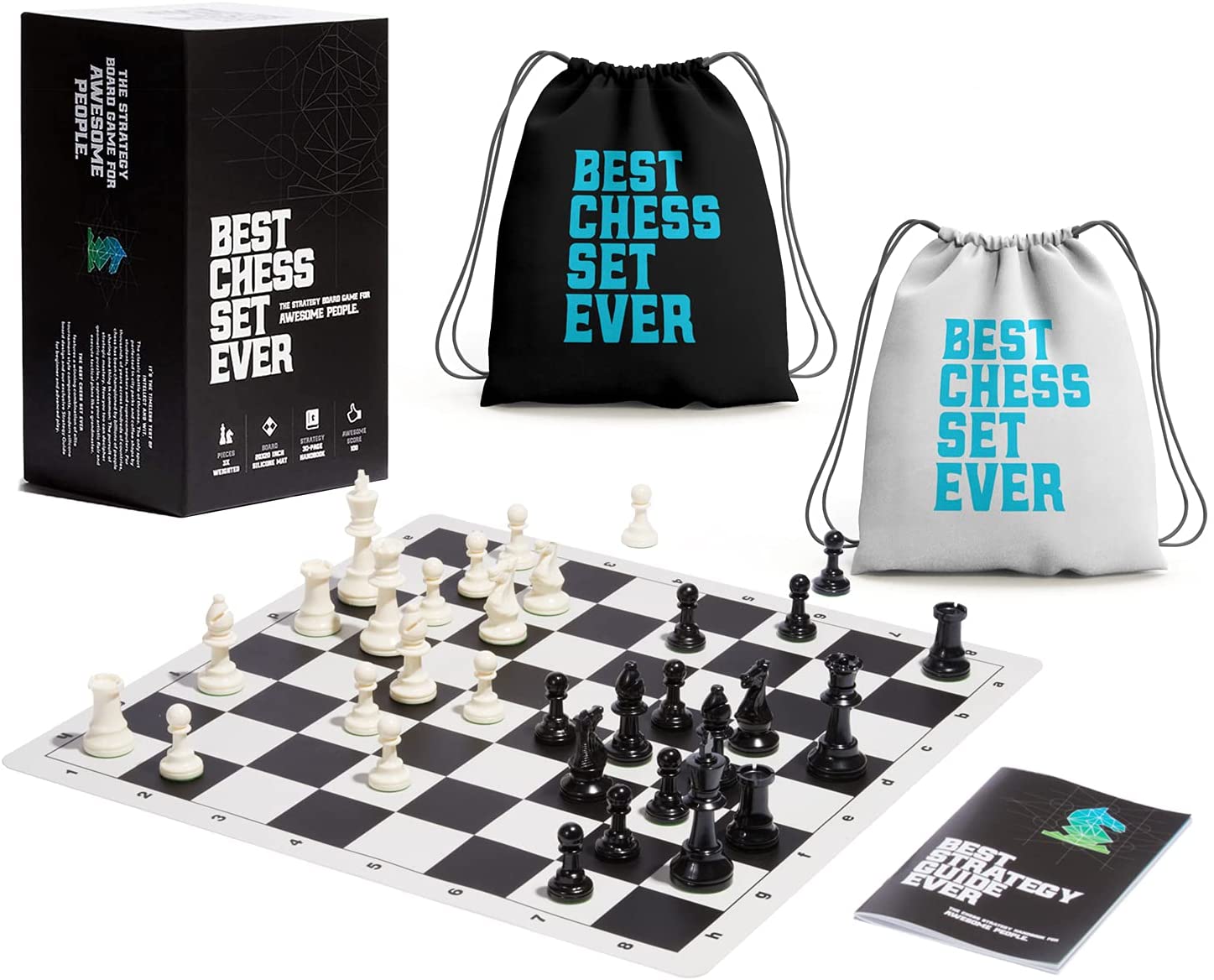 Picture of the board and bags from Best Chess Set Ever - Triple Weight