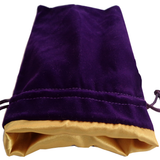Large Purple/Gold Velvet Dice Bag