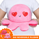 BIG Pink/Red Reversible Octopus Plushie