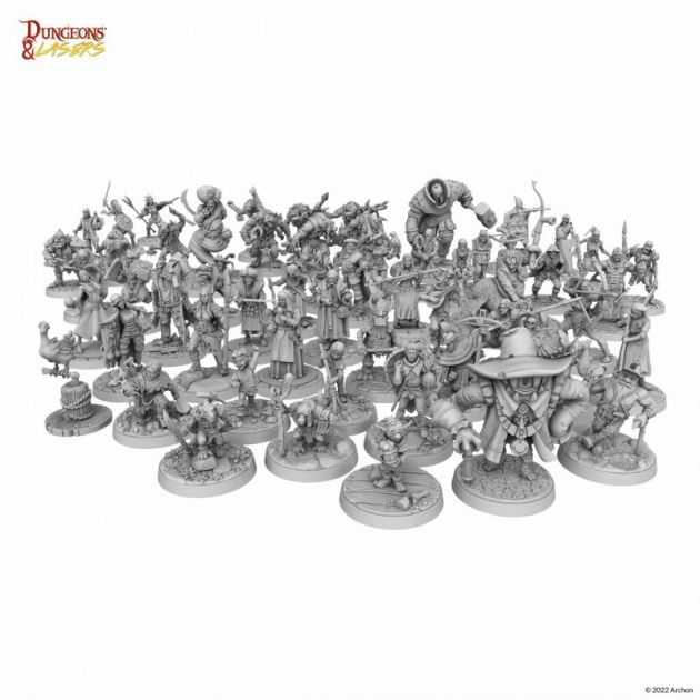 3D renders of all the miniatures found in the NPC Miniature Pack