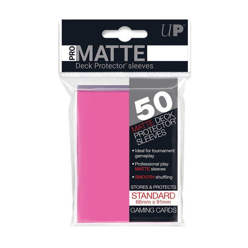 Bright Pink Pro-Matte Deck Sleeves [50]