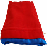 Large Red/Blue Velvet Dice Bag