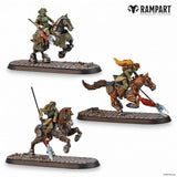 3 horse back riders from City Defense Miniature Pack