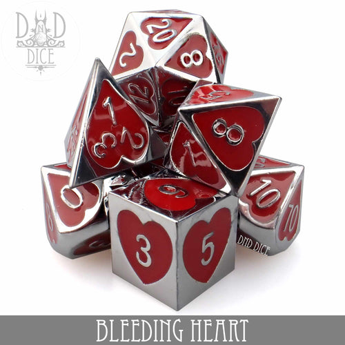 Bleeding Heart Metal Dice Set