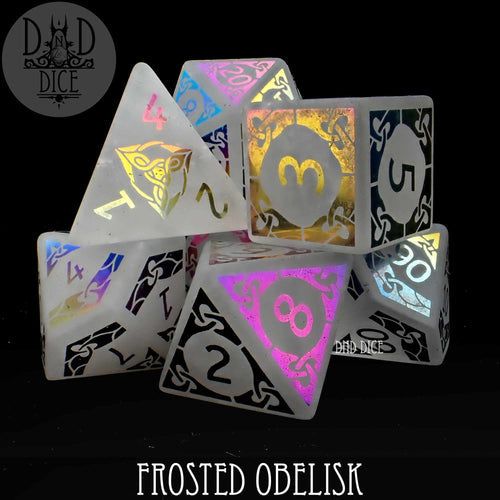 Frosted Obelisk Dice Set