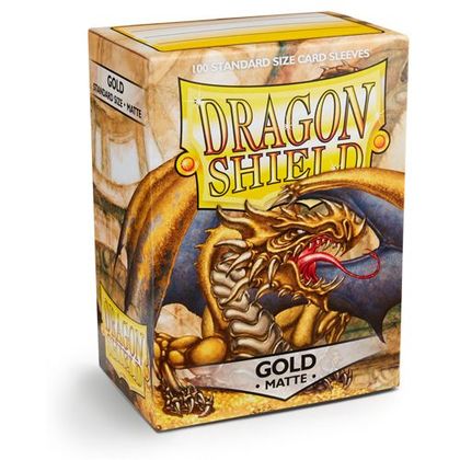 Box art of Matte Gold Dragon Shields (100)