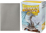 Box art and sleeve example of Matte Silver Dragon Shields (100)