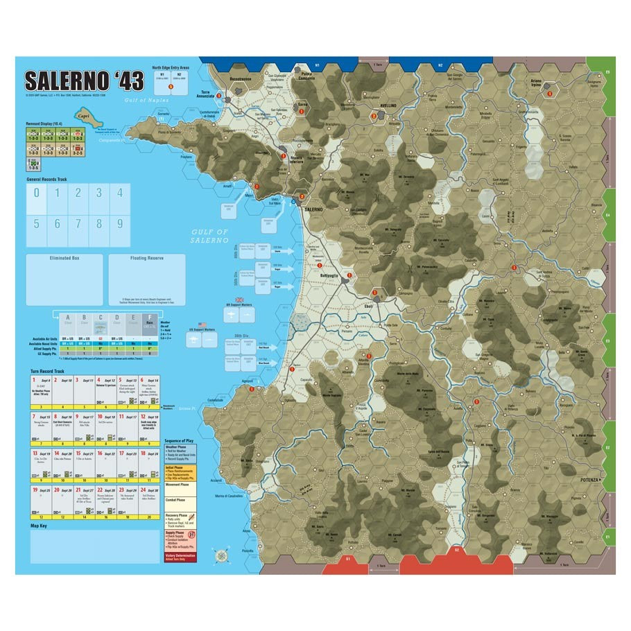Salerno '43 Mounted Mapboard