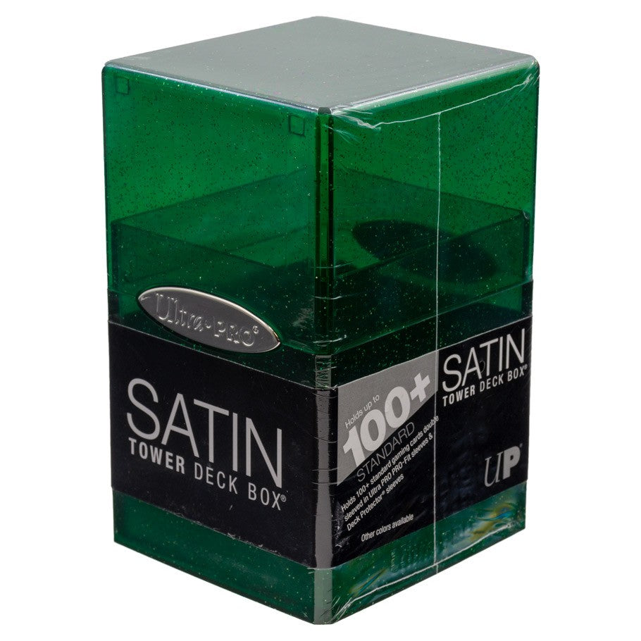 Glitter Green Satin Tower Deck Box